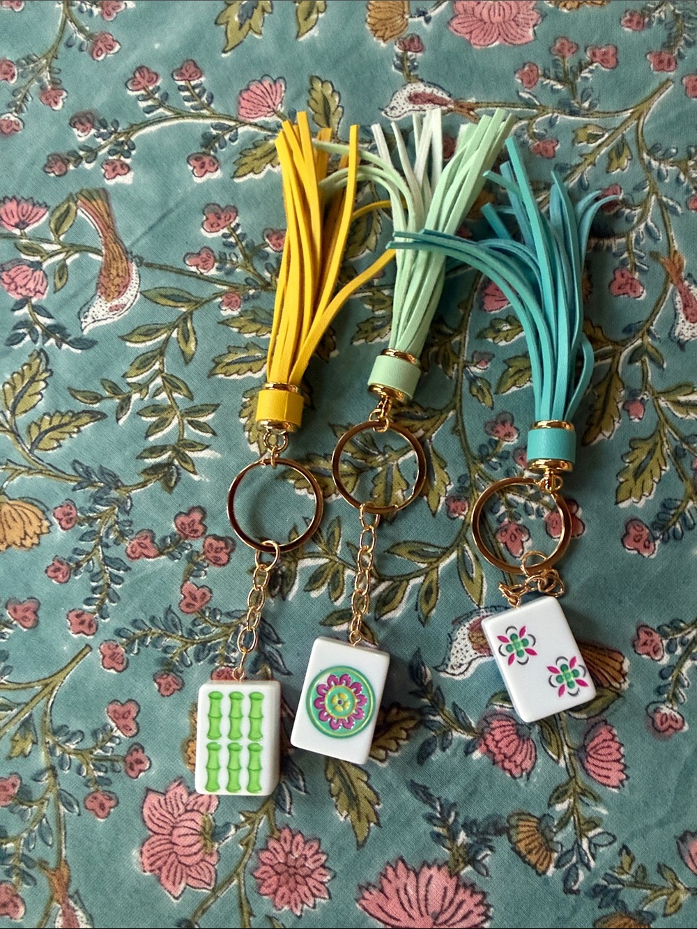 Mahjong Bag Key Rings 3 . New .